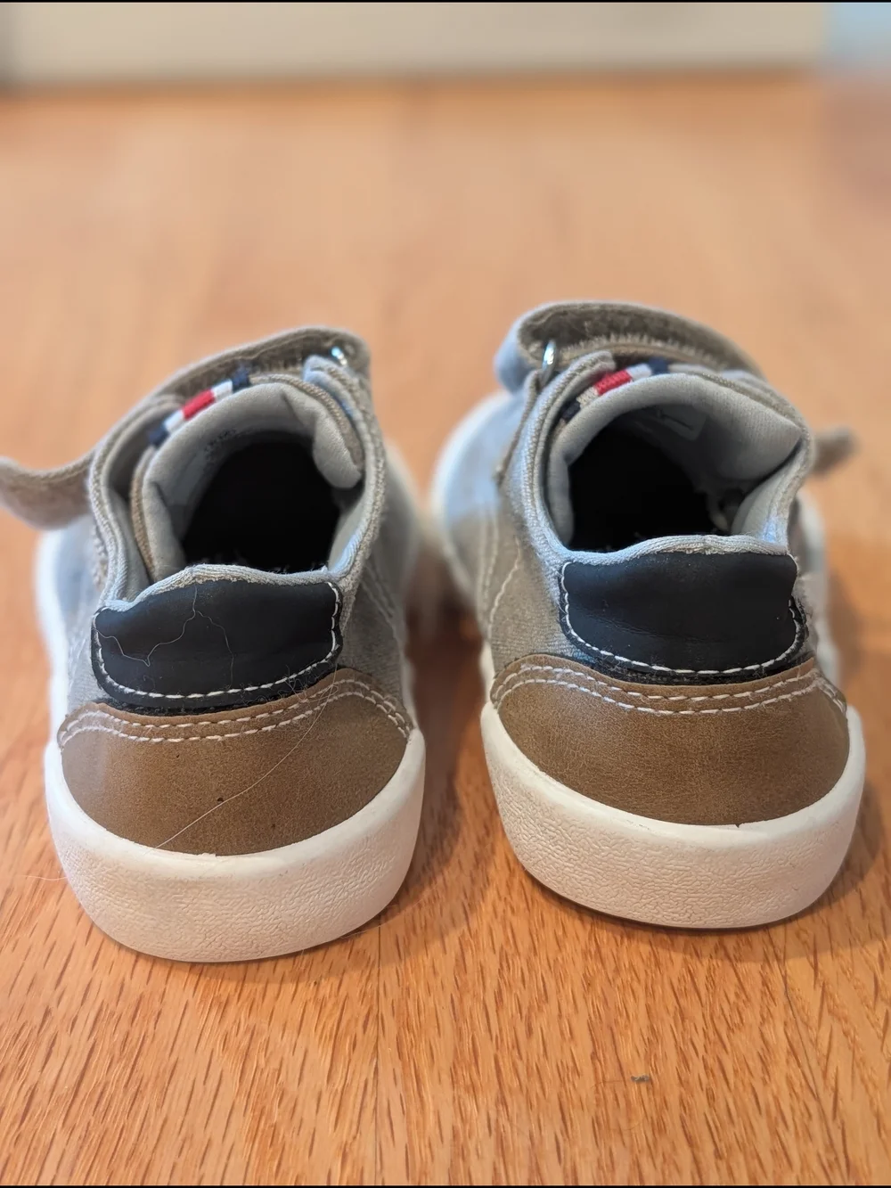 Kids Gray Canvas Hook-and-Loop Sneakers/Boat Shoes